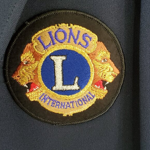 VTG Edwards Lion's Club International Blazer Jacket Men's 40R Blue Logo Patch - Picture 6 of 11